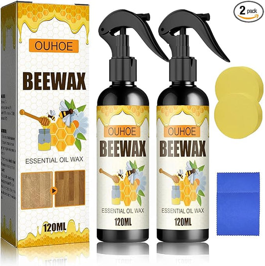 Beeswax Wood Polish Spray – Furniture & Floor Care (2 Pack)