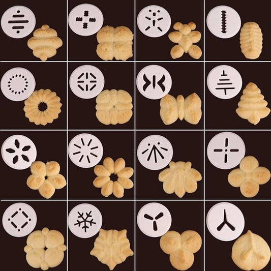 Ourokhome Cookie Press Icing Gun - Biscuit Maker Machine with 16 Discs and 6 Cake Decoration Tips (Yellow)